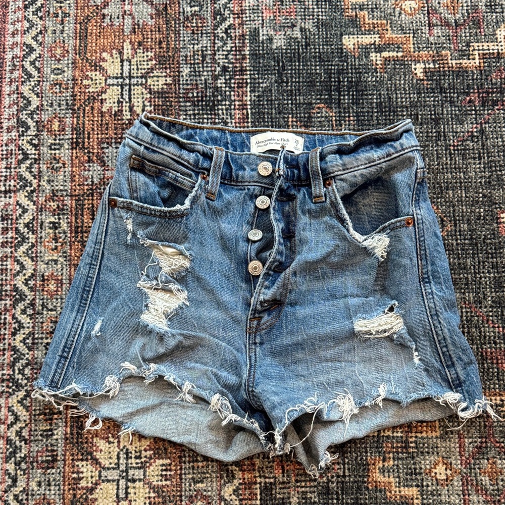 Abercrombie & Fitch ultra high rise mom Jean Shorts